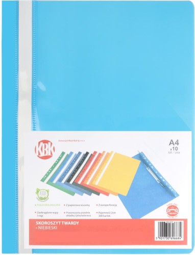 Skoroszyt plastikowy KBK A-4, jasnoniebieski