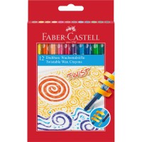 Kredki woskowe Faber Castell wykręcane, 12 kolorów