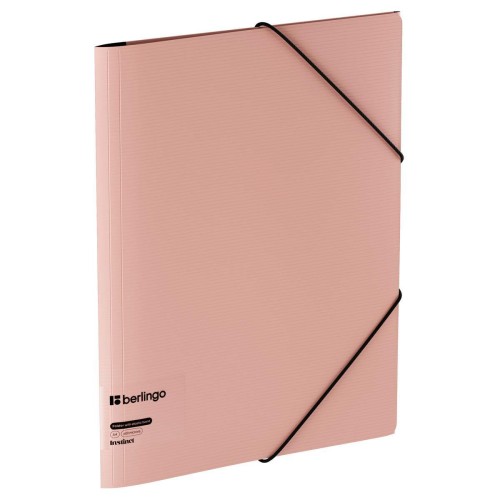 Teczka plastikowa z gumką Berlingo Instinct, A-4, morelowa