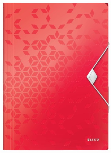 Teczka plastikowa z gumką Leitz WOW, czerwona