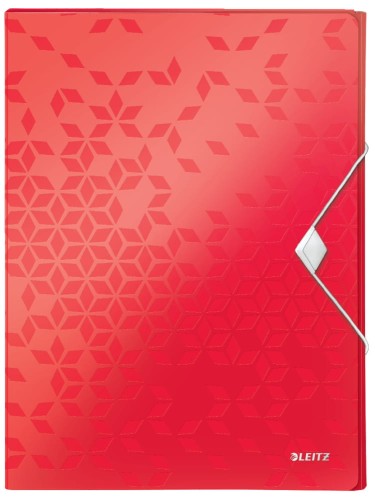 Teczka plastikowa z gumką Leitz WOW, 30mm, czerwona