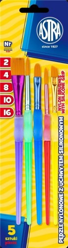 Pędzle nylonowe Astra, 5 rozmiarów (2,4,8,10,16)