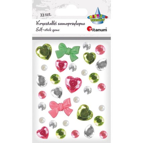 Kryształki Titanum Craft-Fun Series samoprzylepne 33 sztuki mix