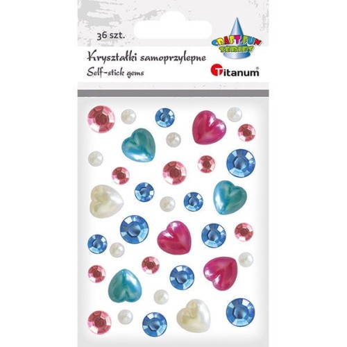 Kryształki Titanum Craft Series samoprzylepne 36 sztuk mix