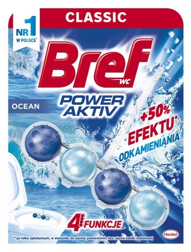 Kostka zapachowa do toalet zawieszka Bref Power Activ Ocean, 50g