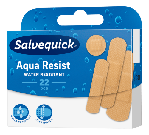 Plastry Salvequick Aqua Resist wodoodporne, 22 sztuki