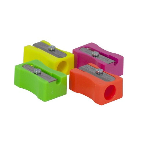 Temperówka KUM Kostka neon, 1 otwór, plastik