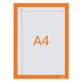 Ramka informacyjna NOBO magnetyczna samoprzylepna A-4, pomarańczowa, 2 sztuki