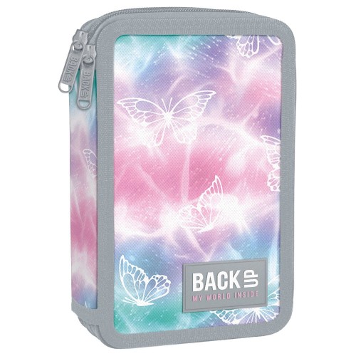 Piórnik BackUP Pastelowa Magia, podwójny, z wyposażeniem