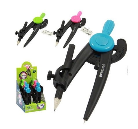Cyrkiel szkolny Penword plastikowy, z uchwytem na ołówek