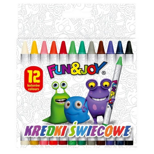 Kredki świecowe Fun&Joy, 12 kolorów