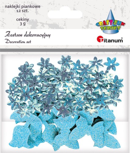 Zestaw dekoracyjny Titanum Craft-Fun Series cekiny + naklejki, niebieski