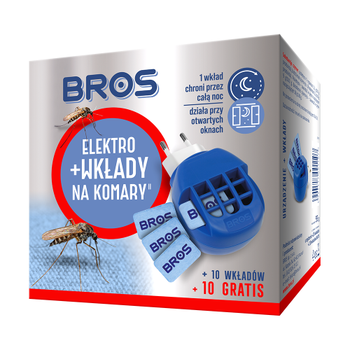 BROS Elektrofumigator + 10 wkładów na komary