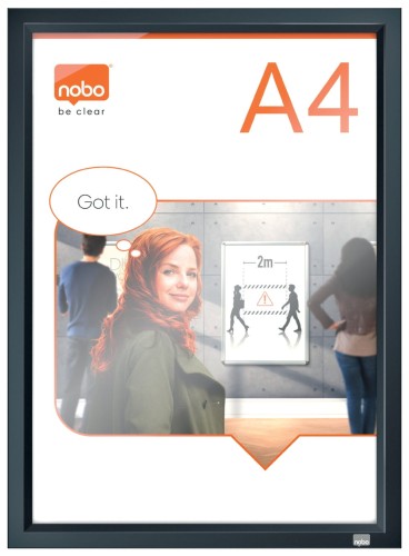 Ramka zatrzaskowa Nobo Impression Pro na plakat A4, z czarnym obramowaniem