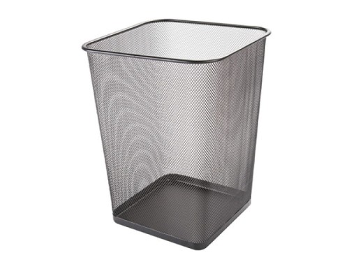 Kosz na śmieci ażurowy Q-Connect Office Set, metalowy, 18 l., czarny
