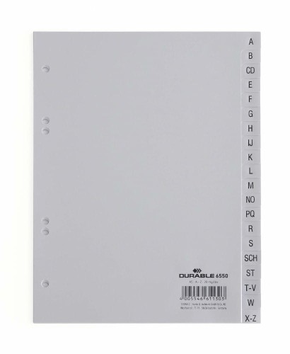 Przekładki plastikowe Durable A-5, A-Z przekładek