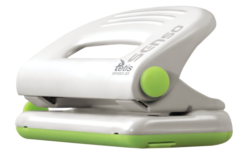 Dziurkacz Tetis Senso 33 do 10 kartek zielony