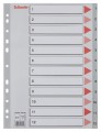 Przekładki plastikowe Esselte, A-4, 12 przekładek