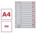 Przekładki plastikowe Esselte, A-4, 12 przekładek