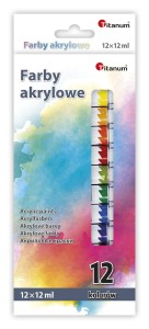 Farby akrylowe Titanum 12 kolorów x 12ml