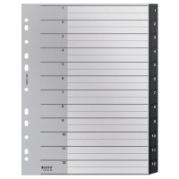 Przekładki plastikowe Leitz Recycle, A-4, 12 przekładek