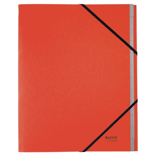  Teczka segregująca Leitz Recycle A-4, 12 przegródek, czerwona