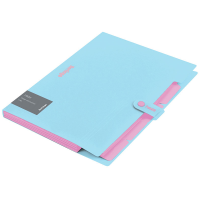 Teczka plastikowa na zatrzask Haze A-4, 5 przegródek niebieska