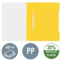 Skoroszyt plastikowy Leitz A-4, w 30% z przedużytkowego tworzywa z odzysku, żółty