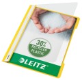Skoroszyt plastikowy Leitz A-4, w 30% z przedużytkowego tworzywa z odzysku, żółty