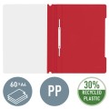 Skoroszyt plastikowy Leitz A-4, w 30% z przedużytkowego tworzywa z odzysku, czerwony