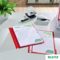 Skoroszyt plastikowy Leitz A-4, w 30% z przedużytkowego tworzywa z odzysku, czerwony
