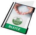 Skoroszyt plastikowy Leitz A-4, w 30% z przedużytkowego tworzywa z odzysku, czarny