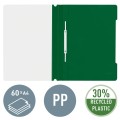 Skoroszyt plastikowy Leitz A-4, w 30% z przedużytkowego tworzywa z odzysku, zielony