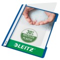 Skoroszyt plastikowy Leitz A-4, w 30% z przedużytkowego tworzywa z odzysku, niebieski