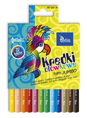 Kredki ołówkowe Tetiski Jumbo, 12 sztuk
