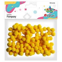 Pompony Titanum Craft-Fun Series poliestrowe żółte 120 sztuk