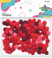 Pompony Titanum Craft-Fun Series poliestrowe czerwone 120 sztuk