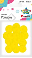 Pompony Titanum Craft-Fun Series akrylowe żółte, 15 sztuk