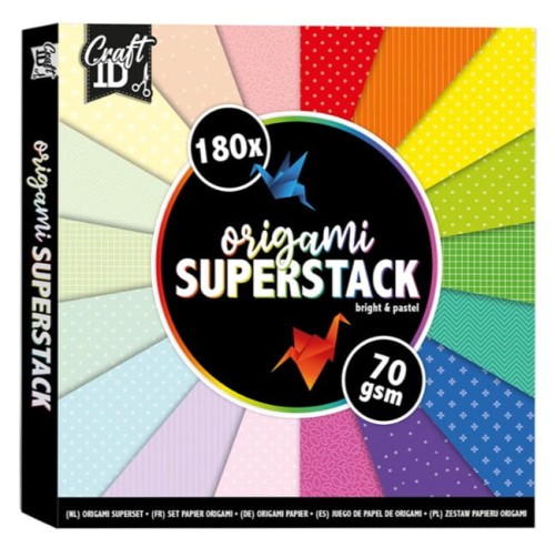 Papier do origami, kwadrat 15x15cm, 180 arkuszy - Zestaw kolorowych arkuszy do składania