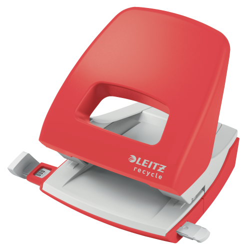 Dziurkacz Leitz Nexxt Recycle do 30 kartek, czerwony