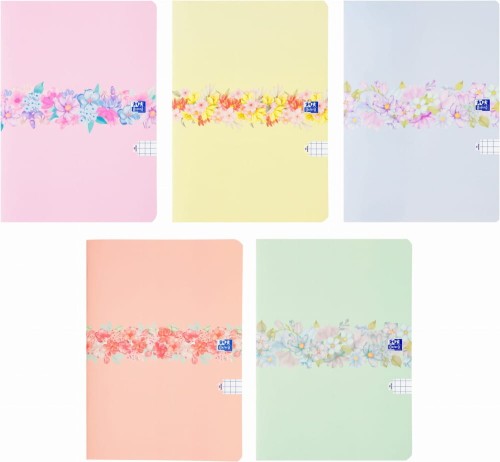 Brulion B-5 Oxford Flowers 80 kartek, w kratkę oprawa półtwarda