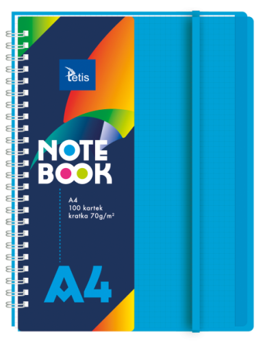 Kołonotatnik Tetis PP, A-4 100 kartek, 5 przekładek, kratka