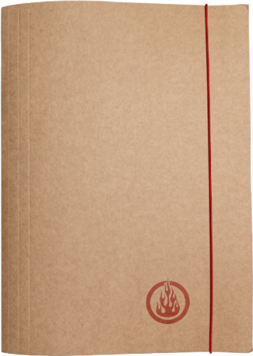 Teczka kartonowa z gumką Barbara Eco, 300g/m2, ogień