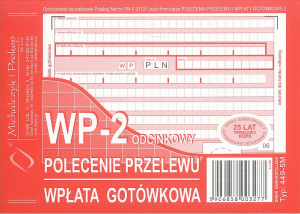Polecenie przelewu  2-składnikowe, m/449-5