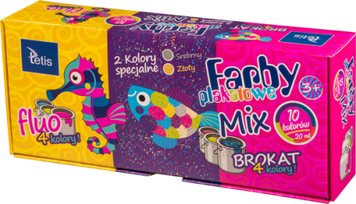 Farby plakatowe Tetis 10 kolorów 20ml
