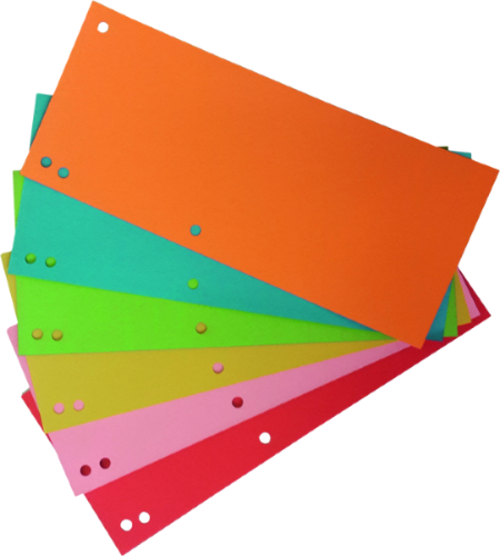 Przekładki kartonowe KBK, mix kolorów 1/3 A-4, 100 przekładek