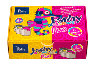 Farby plakatowe Tetis 6 kolorów fluo, 20ml