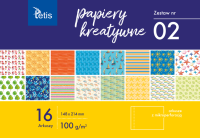 Papier kreatywny Tetis A-5 100g, 16 arkuszy z perforacją (zestaw nr 2)