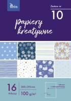 Papier kreatywny Tetis A-4 100g, 16 arkuszy z perforacją (zestaw nr 10)