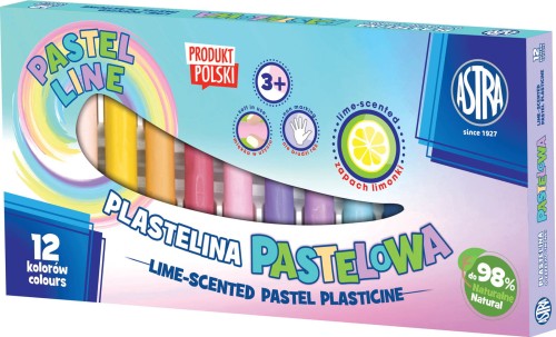 Plastelina pastelowa Astra 12 kolorów zapachowa